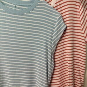 American Eagle Outfitters Kids Striped Tees - Blue and Pink